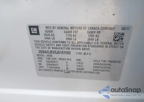 2018 Chevrolet Equinox Lt from USA, damaged, VIN 2GNAXJEV5J6187682